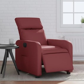 3206739 vidaXL Електрически наклоняем стол, виненочервен, изкуствена кожа