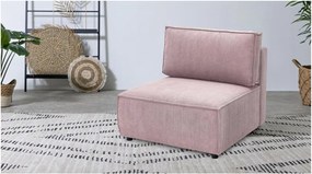 Светлорозов модул за диван от велур, централна част Nihad modular - Bobochic Paris