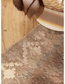 Светлосиня и бежова двустранна ръчно изработена вълнена пътека 60x190 cm Kamal Dune – Nouristan