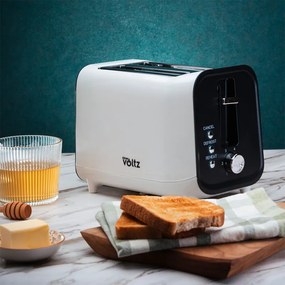 Тостер за хляб Oliver Voltz OV51440H, 800W, 4 степени, 3 функции, Таймер, Центриране, Бял