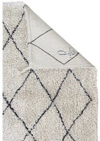 Кремав ръчно изработен памучен килим подходящ за пране 70x100 cm Mini Bereber – Lorena Canals