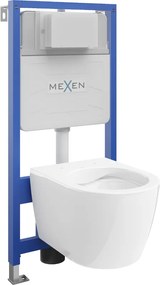 Mexen Carmen вграден комплект WC рама Fenix Slim с тоалетна чиния, бял гланц
