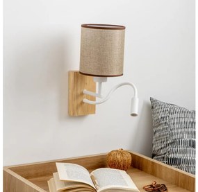 Brilagi - LED Аплик NUBILA WOOD 1xE27/25W/230V + LED/3W дъб/кафяв