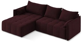 Бордо разтегателен ъглов диван с място за съхранение (ляв ъгъл) Moku – Makamii