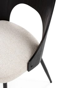 Черни/кремави тапицирани трапезни столове в комплект 2 бр. Gilda – MOME