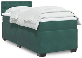 3288477 vidaXL Боксспринг легло с матрак, тъмнозелено, 80x200 см, кадифе