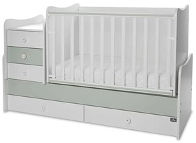 LORELLI Classic Трансформиращо се легло-люлка 70/160 см. MAXI PLUS БЯЛО/MILKY GREEN