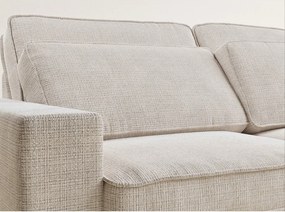 Кремав шенилов ъглов диван (десен ъгъл/L форма) Kirou – Maison de Rêve