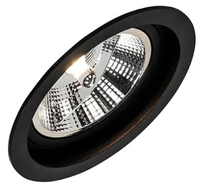 Комплект от 6 Кръгъл вграден прожектор черен регулируем - Chuck 111