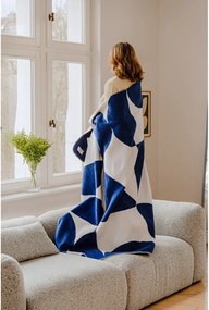 Синьо /кремаво одеяло 150x200 cm Tul – noo.ma