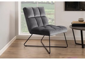 Сиво кадифено кресло Alba – Actona