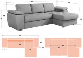 Разтегателен ъглов диван Валенсия Покет