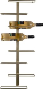Метална стойка за вино, монтирана на стената, в златист цвят брой бутилки 8 Float - PT LIVING