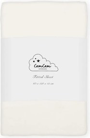 Кремав еластичен детски чаршаф за детско креватче от органичен памук 60x120 cm Off-White – Cam Cam Copenhagen