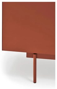 Висок скрин с чекмеджета в цвят тухла и естествен дъб 100x120 cm Otto - Teulat
