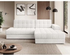 Кремав сгъваем ъглов диван от прежда с примки от букле (десен ъгъл) Blezalt – ELTAP