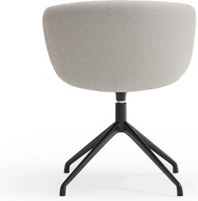 Светлосив тапициран трапезен стол с подлакътници Add – Teulat