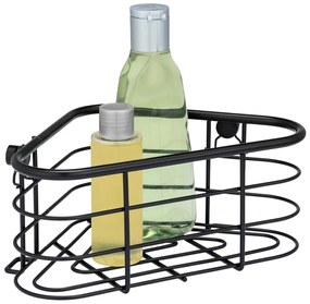 Черен ъглов рафт за душ Trestina, 25 x 11 cm - Wenko