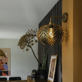 Винтидж стенна лампа златиста 25 см - Botanica