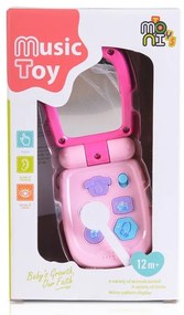 Moni toys - Бебешки музикален телефон с капаче Pink K999-95G