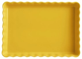 Жълта керамична форма за торта, 24 x 34 cm - Emile Henry