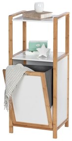 Бамбукова етажерка за баня в бял и естествен цвят 40x95 cm Finja - Wenko