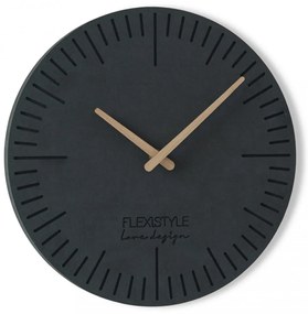 Тъмно сив стенен часовник с диаметър 30 см