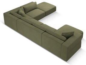 Светлозелен ъгъл U-образен диван, десен ъгъл Esther – Milo Casa