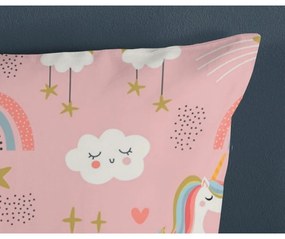 Синьо -розово единично памучно детско спално бельо 140x200 cm Suus – Good Morning