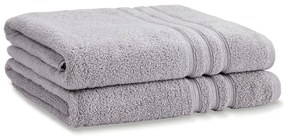 Светлосиви памучни хавлиени кърпи в комплект от 2 бр. от тери 90x140 cm Zero Twist – Catherine Lansfield