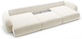 Кремав кадифен сгъваем/с място за съхранение ъглов диван (U форма) Tonale – Cosmopolitan Design