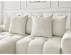 Бял шенилов сгъваем/с място за съхранение ъглов диван (ляв ъгъл) Roxelane – Bobochic Paris