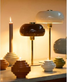 Кафява настолна лампа с метален абажур (височина 34 cm) Surin – Light &amp; Living