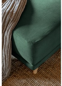 Ъглов разтегателен диван от зелен велур (ляв ъгъл/"U") Lazy Lukka - Miuform