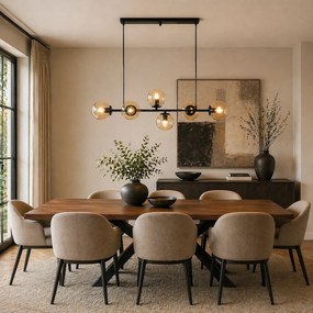 Полилей ФИОРЕ, черен/мед, 6xE27