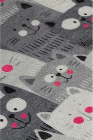 Сив килим за баня 40x60 cm Meow – Foutastic