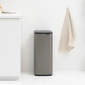 Кош за боклук Brabantia Bo Touch 1010130, 30 л, Плавно и безшумно отваряне, Голям отвор, Сив