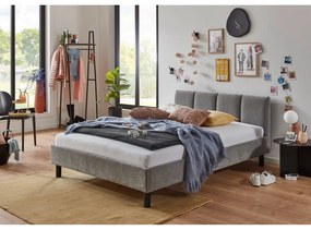 Сиво единично легло 120x200 cm тапицирано без ламелно дъно Joker – Meise Möbel