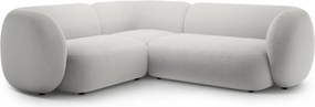 Светлосив кадифен ъглов диван (ляв ъгъл/L форма) Kate – Micadoni