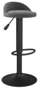 333591 vidaXL Бар табуретка, тъмносива, кадифе