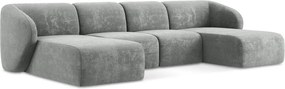 Сив шенилов ъглов диван (U форма) Lani – Makamii