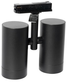 Модерен 1-фазен релсов прожектор черен 2-светлина - Iconic Scopio