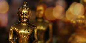 Картина на платно – Буда с абстрактен фон