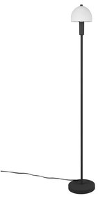 Черна подова лампа със стъклен абажур (височина 120 cm) Glenn – Trio