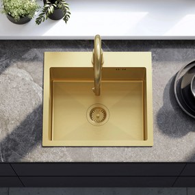 Стоманена мивка Leo 50 BRUSH GOLD