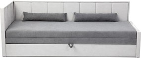 Сив шенилов разтегателен диван с място за съхранение 214 cm Fulgeo – ELTAP