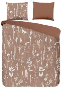 Кафяво единично удължено памучно спално бельо 140x220 cm Rav – Good Morning