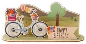 Gespaensterwald 3D картичка, Happy Birthday bicycle, дървена