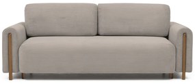 Светлокафяв разтегателен диван с място за съхранение от рипсено кадифе 244 cm Arcadova – ELTAP