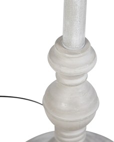 Интелигентна подова лампа сива с плътно абажур бял с Wi-Fi A60 - Classico